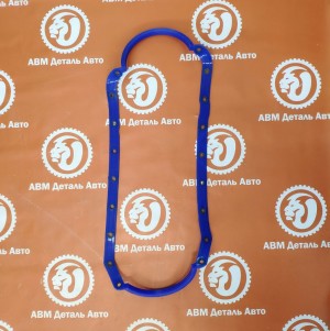 Прокладка поддона УАЗ,ГАЗ--4216 цельная (силикон) синий с метал. шайбами